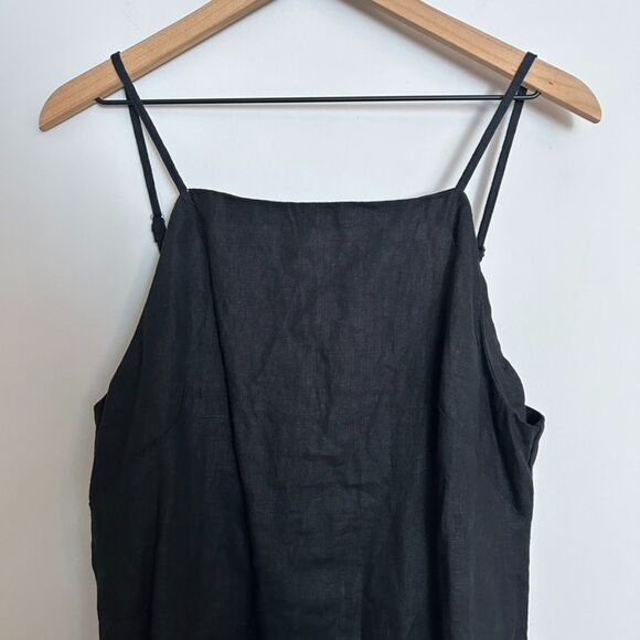 Madewell 100% Linen Black Midi Dress Size 12 - Picture 5 of 10